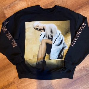 Ariana Grande Sweetener Tour Black Crewneck Sweatshirt Large